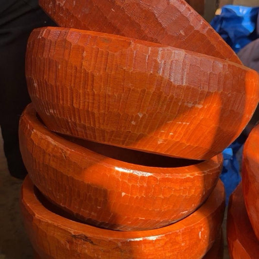 Mortier en bois et son pilon, Foutou, fufu