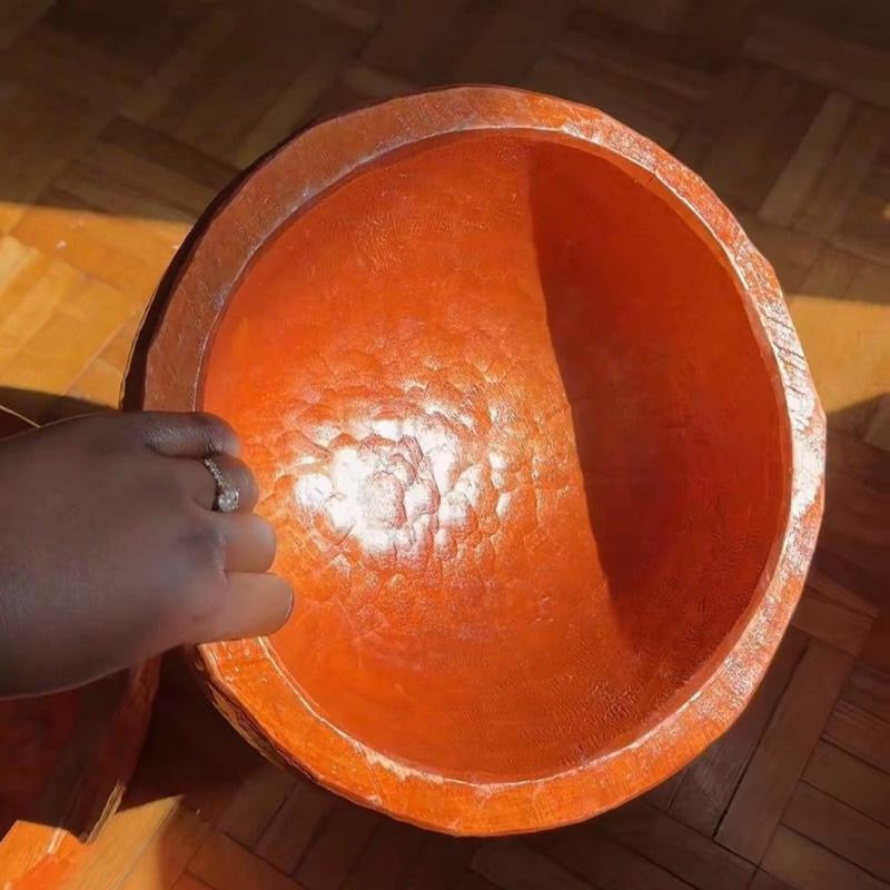 Mortier en bois et son pilon, Foutou, fufu