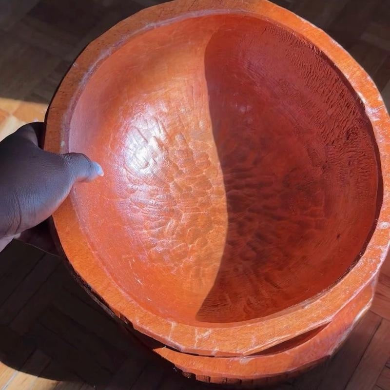 Mortier en bois et son pilon, Foutou, fufu